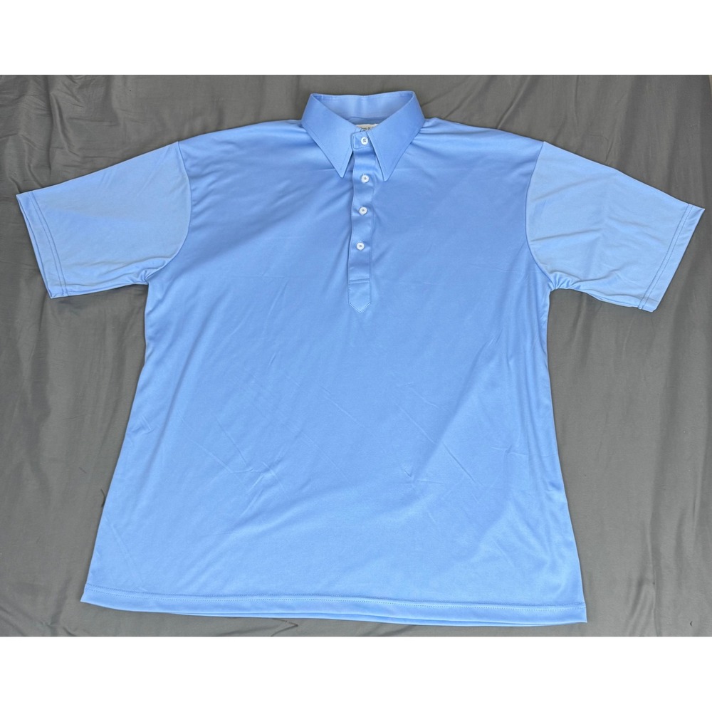 Collars & Co Mens XL Dress Collar Polo Shirt Light Blue Short Sleeve